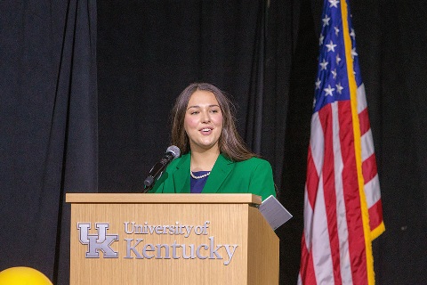 Callie Derossett speaks on leadership at the University of Kentucky